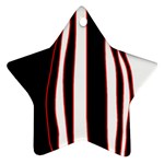 White, red and black lines Star Ornament (Two Sides) 