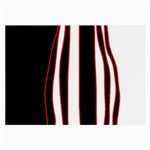 White, red and black lines Large Glasses Cloth