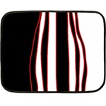 White, red and black lines Fleece Blanket (Mini)