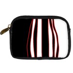 White, red and black lines Digital Camera Cases