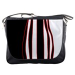 White, red and black lines Messenger Bags