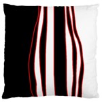 White, red and black lines Large Cushion Case (Two Sides)