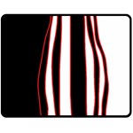 White, red and black lines Double Sided Fleece Blanket (Medium) 