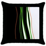 Colorful lines harmony Throw Pillow Case (Black)