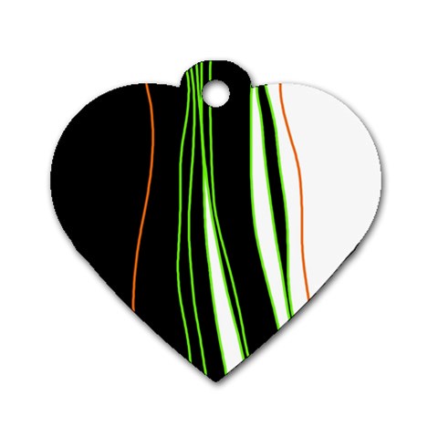 Colorful lines harmony Dog Tag Heart (Two Sides) from ArtsNow.com Front