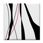 Red, white and black elegant design Tile Coasters