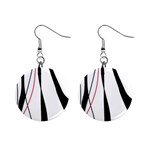 Red, white and black elegant design Mini Button Earrings