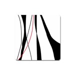 Red, white and black elegant design Square Magnet