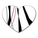 Red, white and black elegant design Heart Mousepads