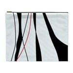Red, white and black elegant design Cosmetic Bag (XL)
