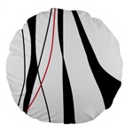 Red, white and black elegant design Large 18  Premium Flano Round Cushions