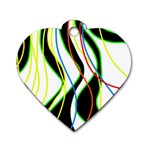 Colorful lines - abstract art Dog Tag Heart (One Side)