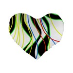 Colorful lines - abstract art Standard 16  Premium Flano Heart Shape Cushions