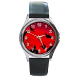 Halloween landscape Round Metal Watch