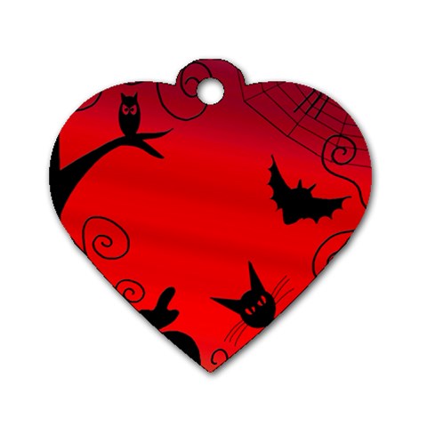 Halloween landscape Dog Tag Heart (One Side) from ArtsNow.com Front