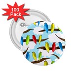 Parrots flock 2.25  Buttons (100 pack) 