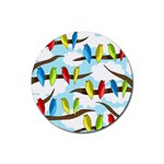 Parrots flock Rubber Coaster (Round) 