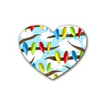 Parrots flock Heart Coaster (4 pack) 