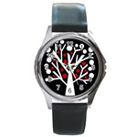 Simply decorative tree Round Metal Watch