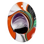 Abstract Orb in Orange, Purple, Green, and Black Ornament (Oval) 