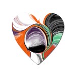 Abstract Orb in Orange, Purple, Green, and Black Heart Magnet