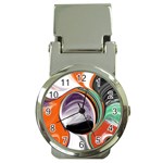 Abstract Orb in Orange, Purple, Green, and Black Money Clip Watches