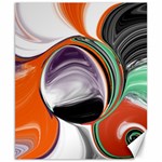 Abstract Orb in Orange, Purple, Green, and Black Canvas 8  x 10 
