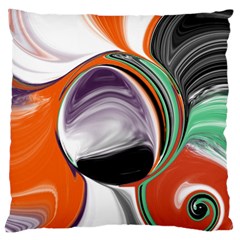 Abstract Orb in Orange, Purple, Green, and Black Large Cushion Case (Two Sides) from ArtsNow.com Back