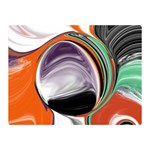 Abstract Orb in Orange, Purple, Green, and Black Double Sided Flano Blanket (Mini) 