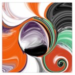 Abstract Orb in Orange, Purple, Green, and Black Large Satin Scarf (Square)