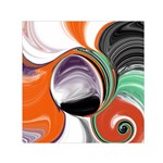 Abstract Orb in Orange, Purple, Green, and Black Small Satin Scarf (Square)