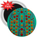 Pumkins Dancing In The Season Pop Art 3  Magnets (10 pack) 