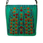 Pumkins Dancing In The Season Pop Art Flap Messenger Bag (L) 