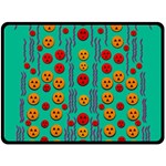 Pumkins Dancing In The Season Pop Art Double Sided Fleece Blanket (Large) 