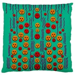 Pumkins Dancing In The Season Pop Art Large Flano Cushion Case (One Side)