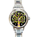 Simple colorful tree Round Italian Charm Watch