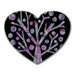 Purple magical tree Heart Mousepads