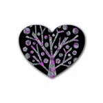Purple magical tree Rubber Coaster (Heart) 