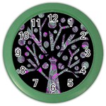Purple magical tree Color Wall Clocks