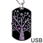 Purple magical tree Dog Tag USB Flash (Two Sides) 