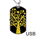Yellow magical tree Dog Tag USB Flash (One Side)