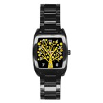 Yellow magical tree Stainless Steel Barrel Watch