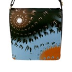 Sun-Ray Swirl Design Flap Messenger Bag (L) 