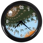 Sun-Ray Swirl Design Wall Clocks (Black)