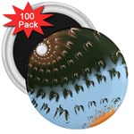 Sun-Ray Swirl Pattern 3  Magnets (100 pack)