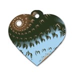 Sun-Ray Swirl Pattern Dog Tag Heart (One Side)