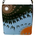 Sun-Ray Swirl Pattern Flap Messenger Bag (S)