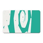 Aqua Blue and White Swirl Design Magnet (Rectangular)