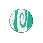 Aqua Blue and White Swirl Design Hat Clip Ball Marker (10 pack)