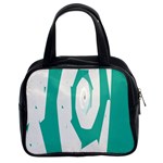 Aqua Blue and White Swirl Design Classic Handbags (2 Sides)